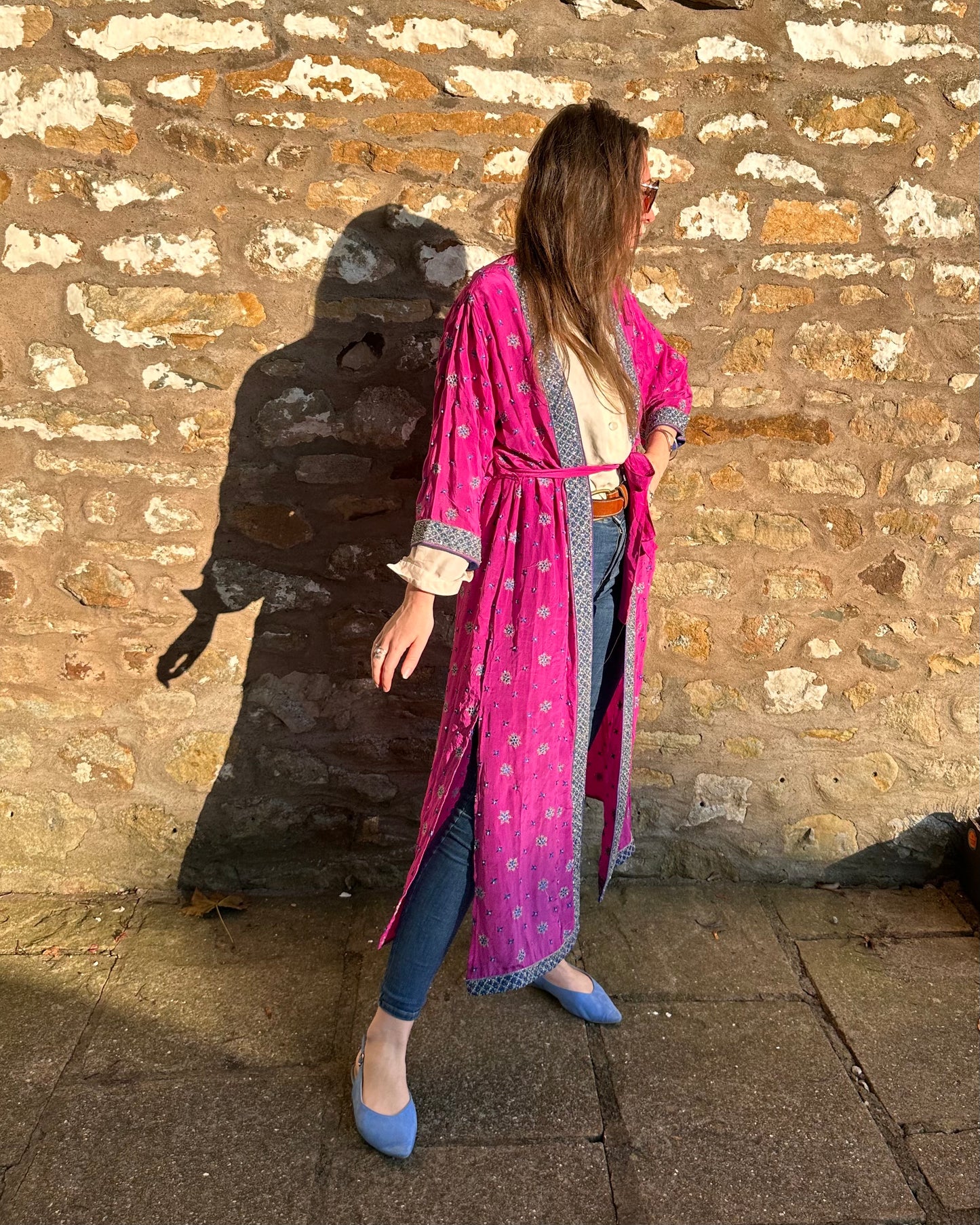 Briony - Silky Purple with Blue bead Kimono