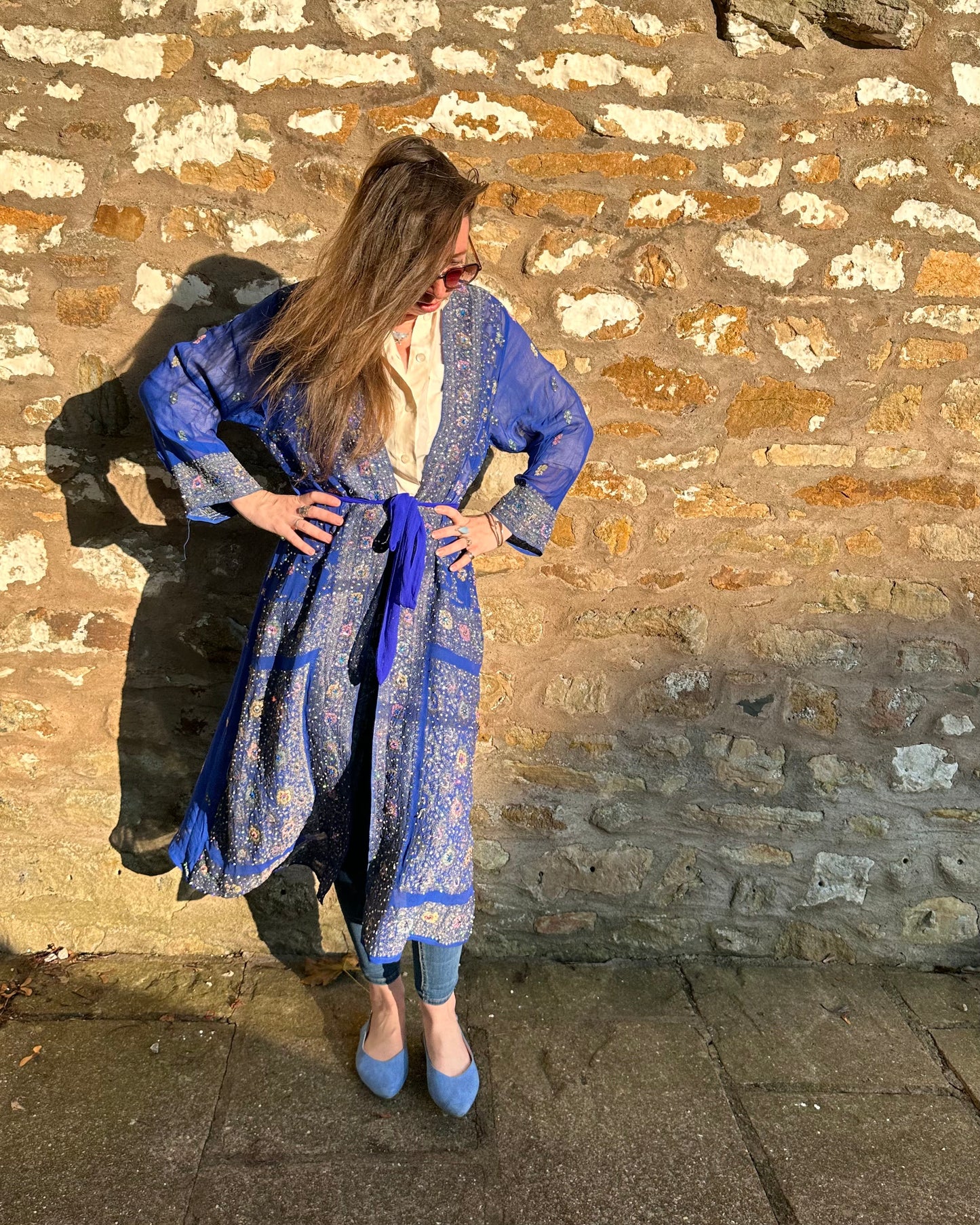 Chelsea - Cobalt Blue beaded Kimono