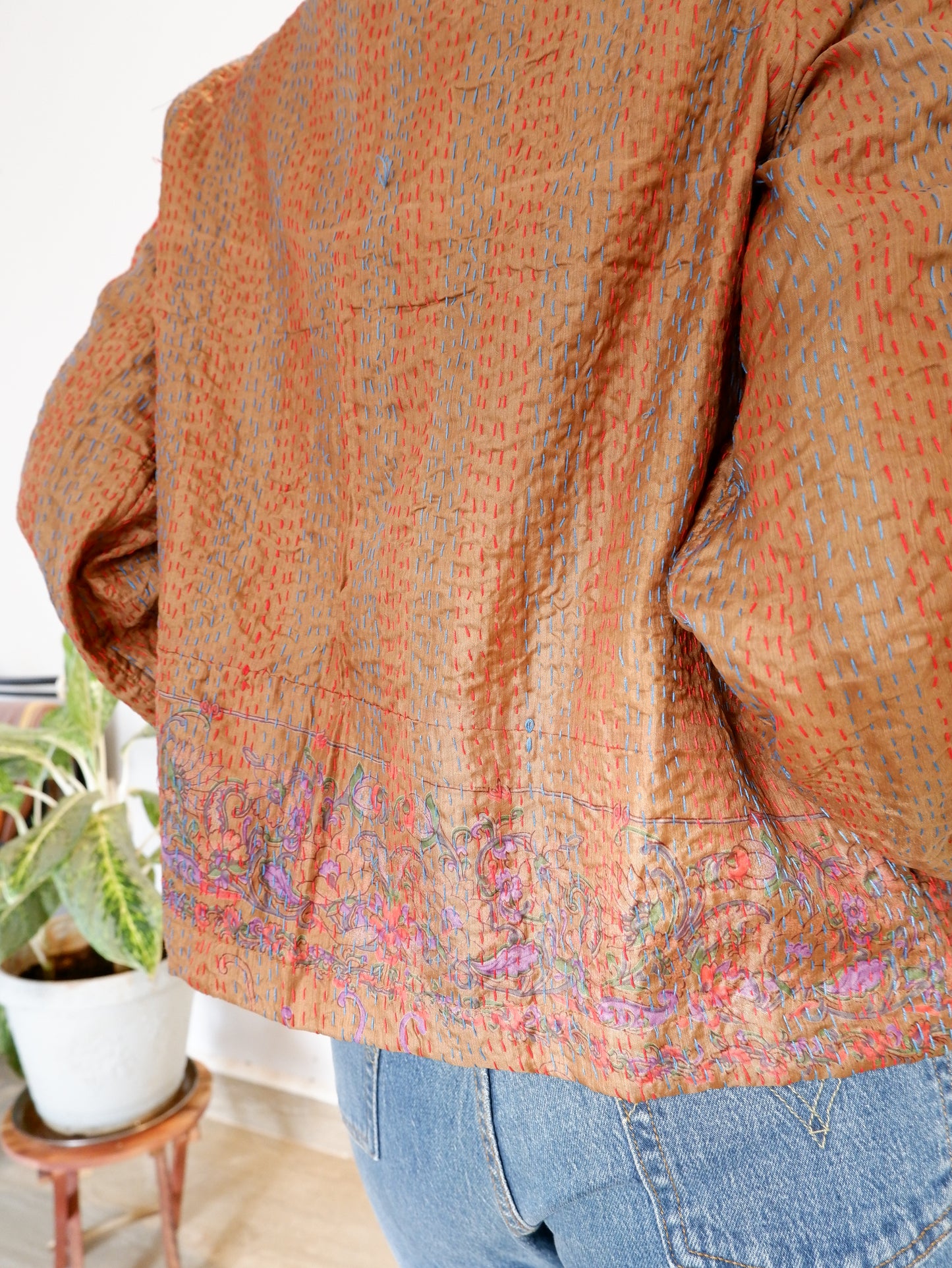 Kantha Jacket in Dusk and Lime